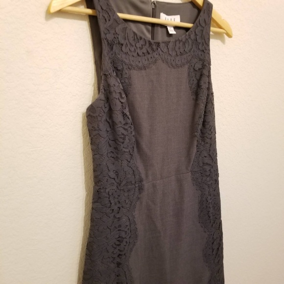 Elle Heather Gray Dress Ruffle Hem 2 - Picture 5 of 7